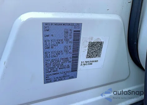 2015 Infiniti Qx60 из США, поврежденный, VIN 5N1AL0MM9FC524565